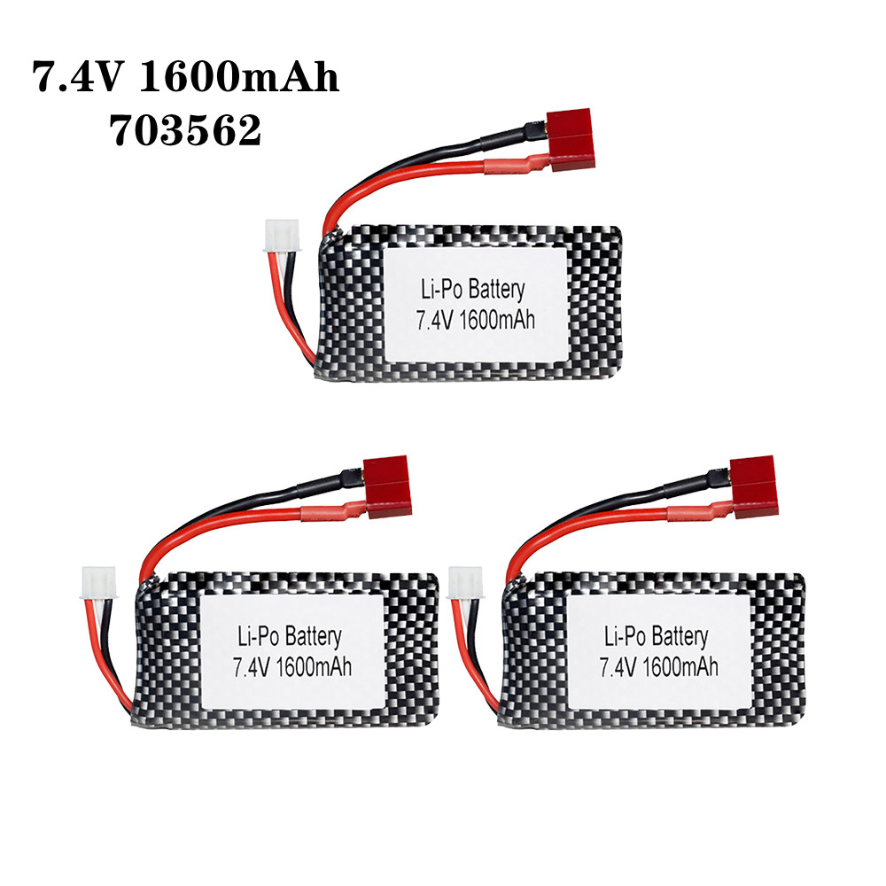 Rc Hobby Vehicles - 1/2/3 Buah/Lot 7.4V 1600Mah 703562 25C
