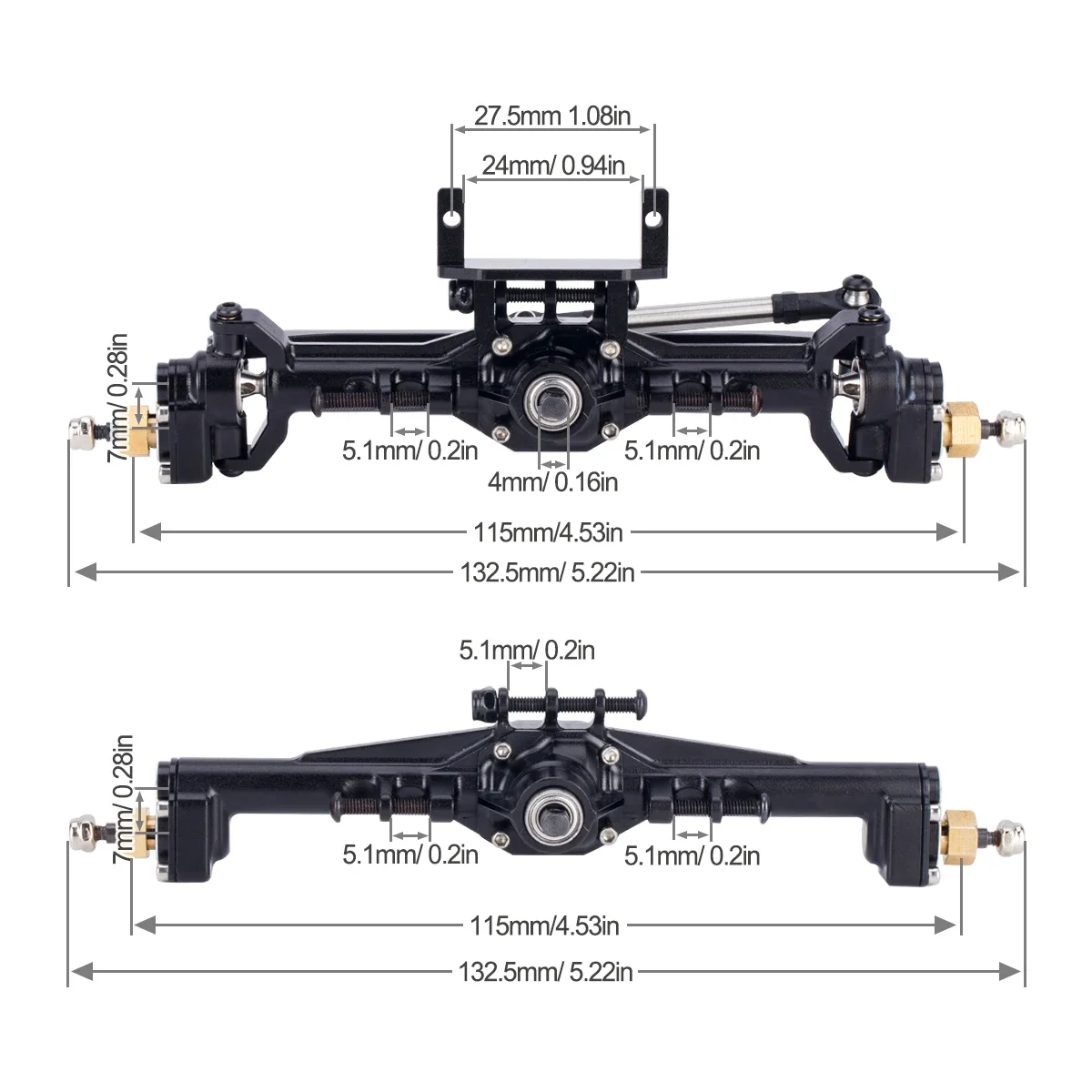 Aluminium CNC Portal Axles + 1 - Rc Hobby Factory ulasan dan harga