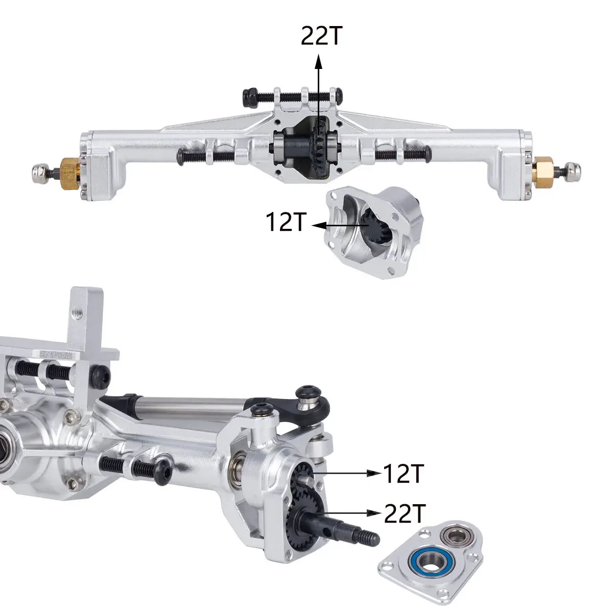 Aluminium CNC Portal Axles + 1 - Rc Hobby Factory ulasan dan harga