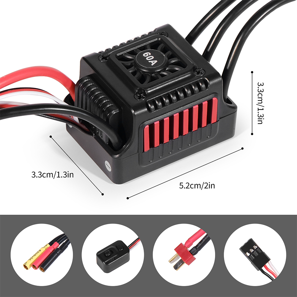 ESC Brushless Sensorless Tahan - Esc Waterproof 60A ulasan dan harga