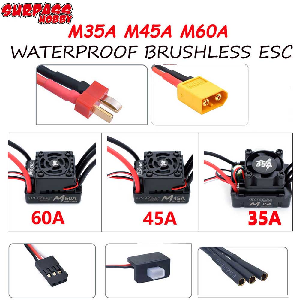 Surpass Hobby M35A 45A 60A 2-3 - Esc Waterproof 60A ulasan dan harga