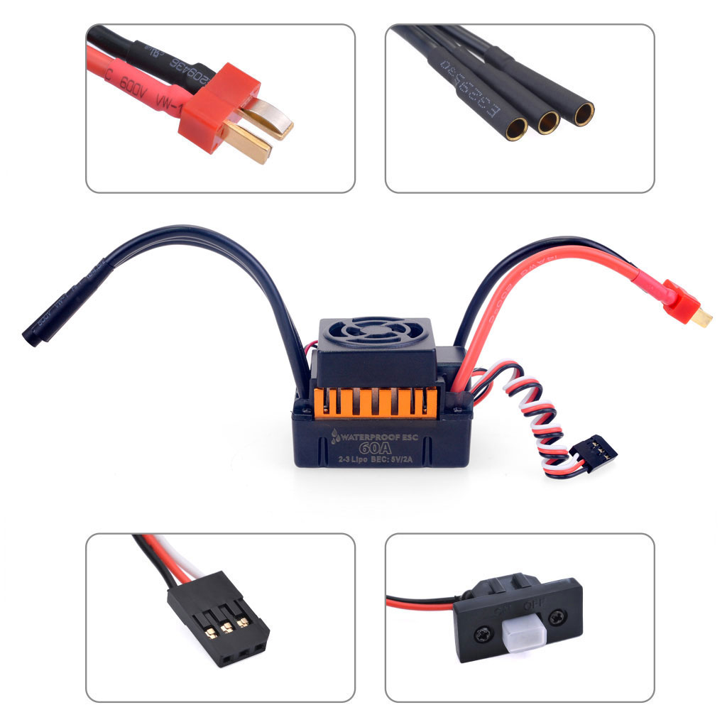 1/10 1/12 1/14 RC bagian tahan - Esc Waterproof 60A ulasan dan harga